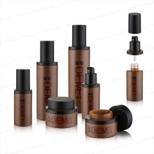 Hot Sale New Design Amber Color Empty Lotion Bottles with Black Pump 50ml 100ml Wholesale